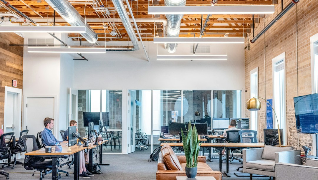 Arrière-plan virtuel co-working professionnel