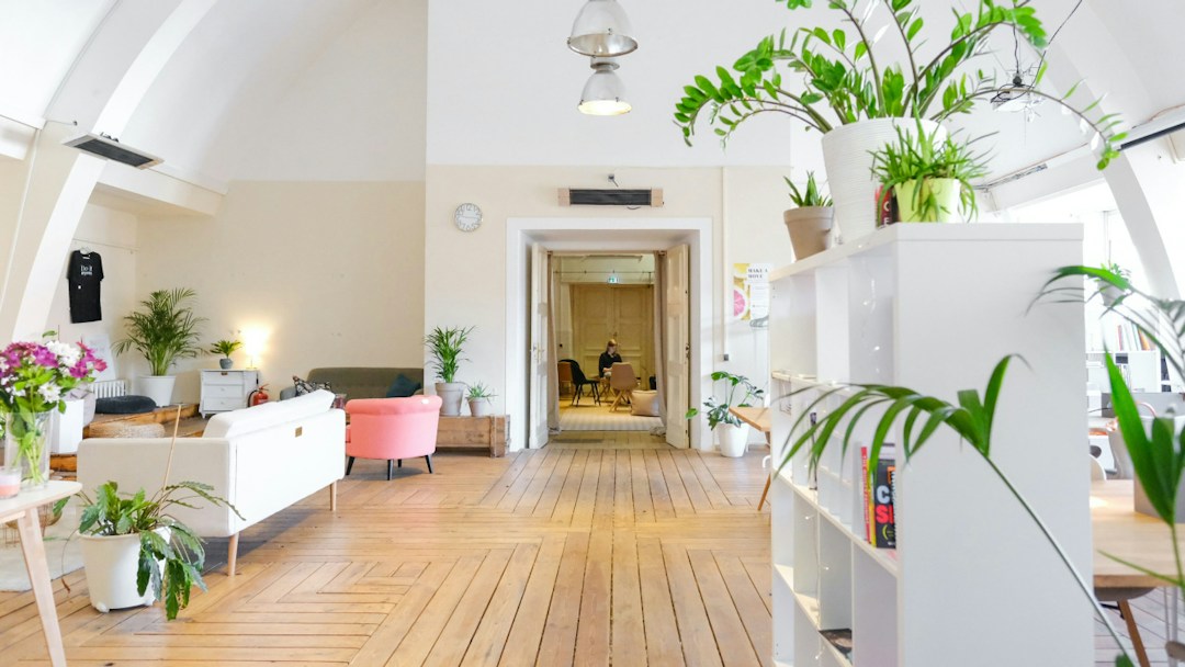 Virtual background coworking space