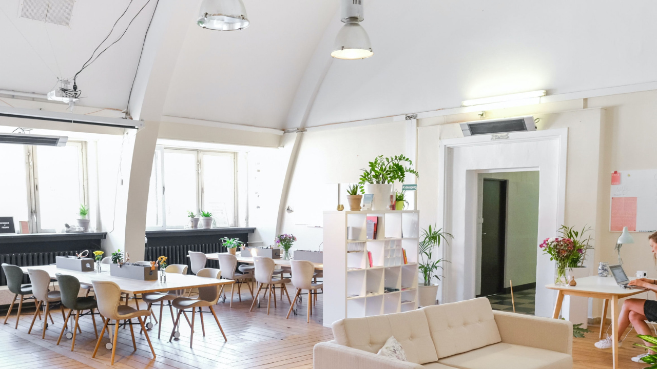 Arrière-plan virtuel espace co-working