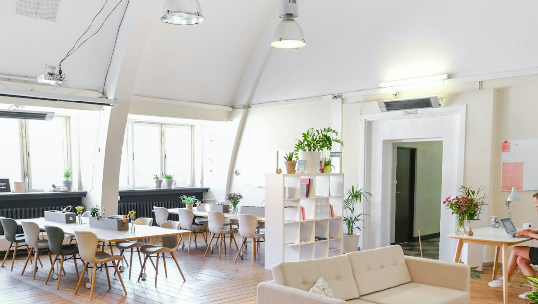 Arrière-plan virtuel espace co-working