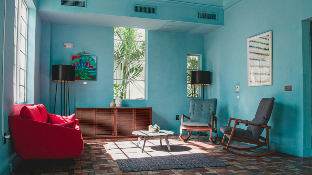 Arrière-plan virtuel appartement bleu