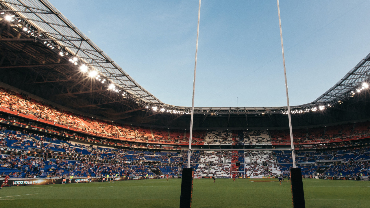 Arrière-plan virtuel terrain rugby