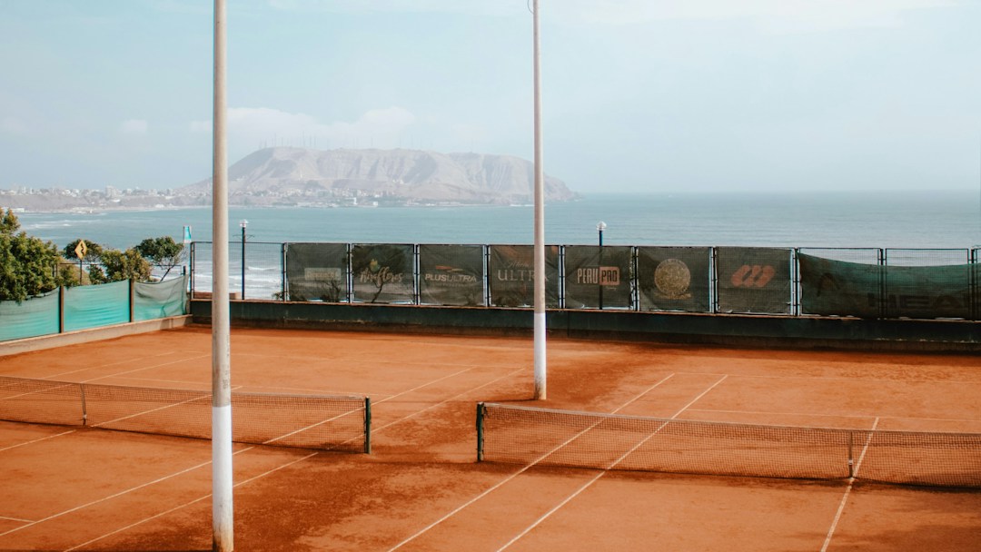Virtual background tennis court