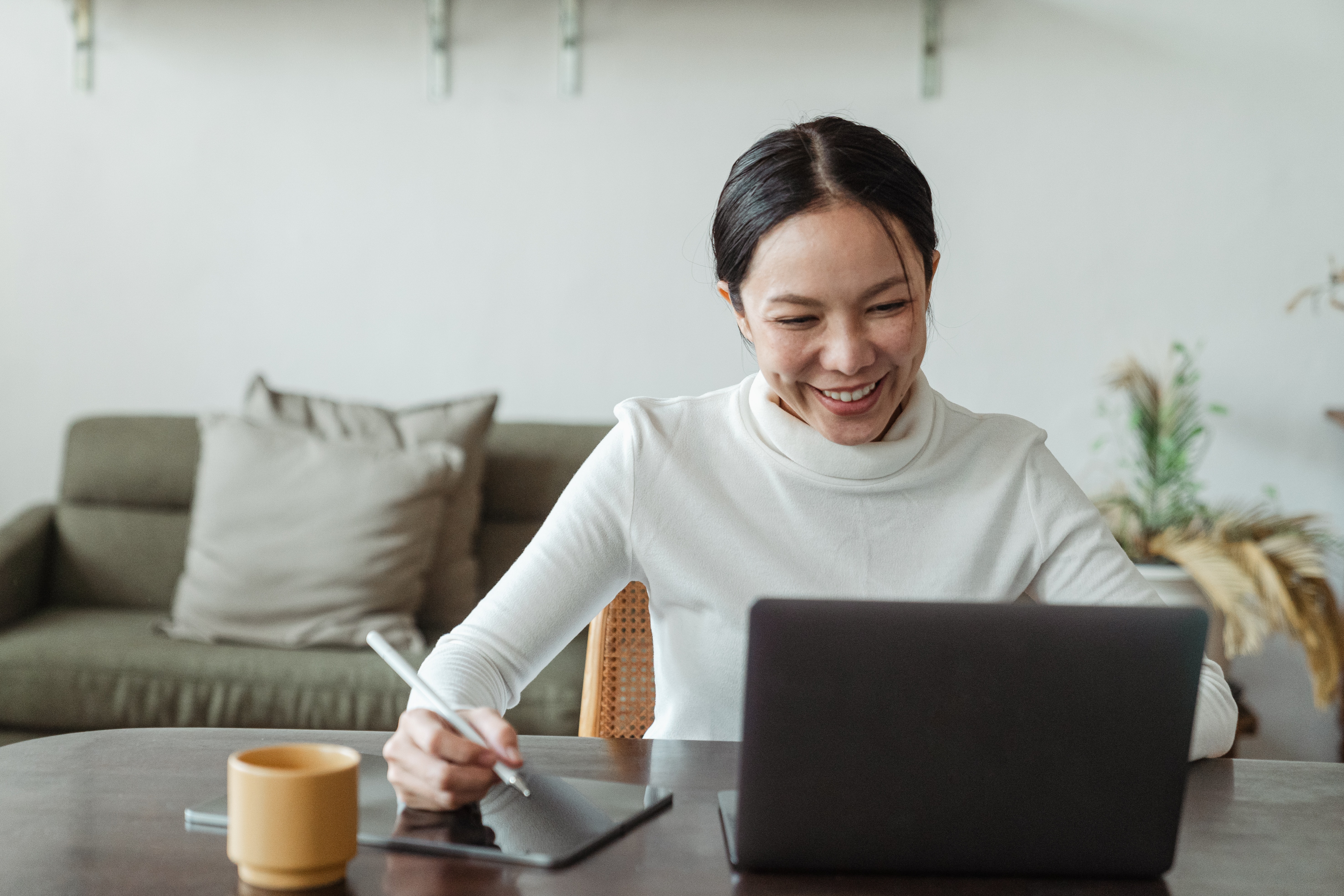 woman attending a virtual event