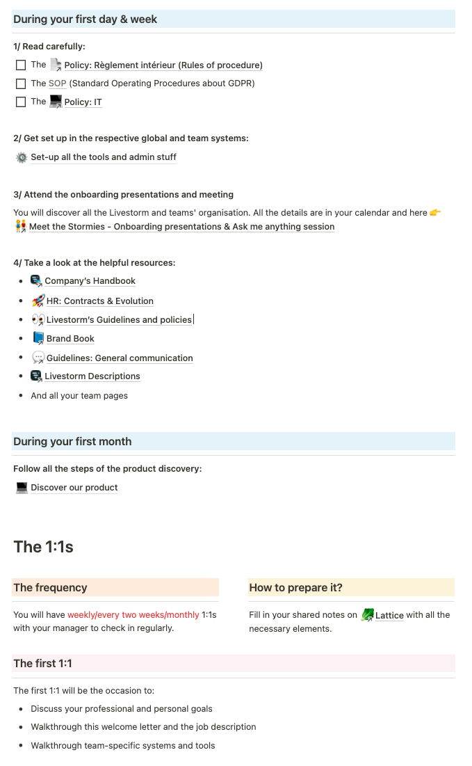 Livestorm's onboarding process steps