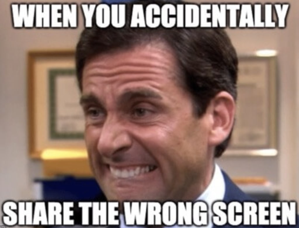 Zoom fail screen share meme