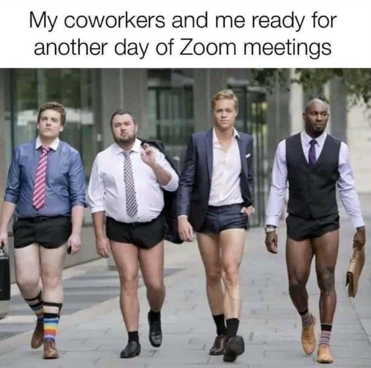 Zoom meeting outfit meme
