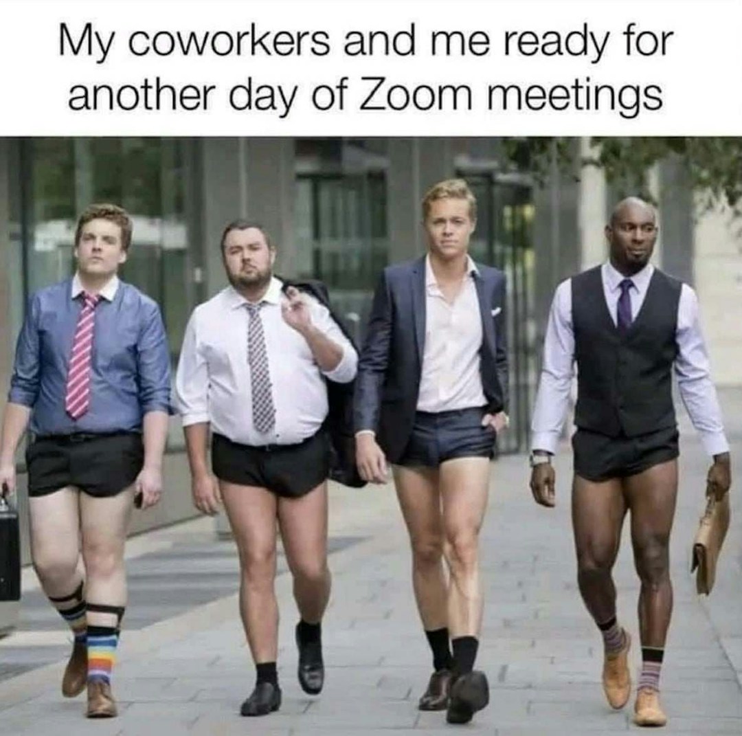Zoom meeting outfit meme
