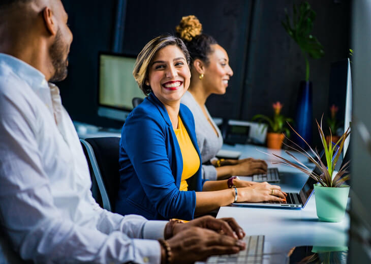 co-workers participating in a virtual workshop