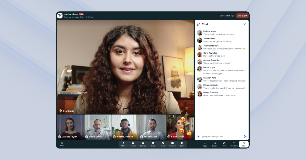 Livestorm Video-Konferenz-App für Online-Team-Meetings
