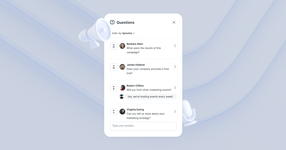 Livestorm’s Live Q&A feature for an interactive webinar