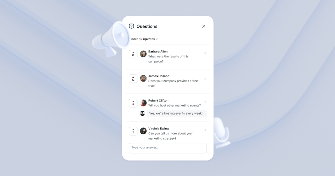 Livestorm’s Live Q&A feature for an interactive webinar