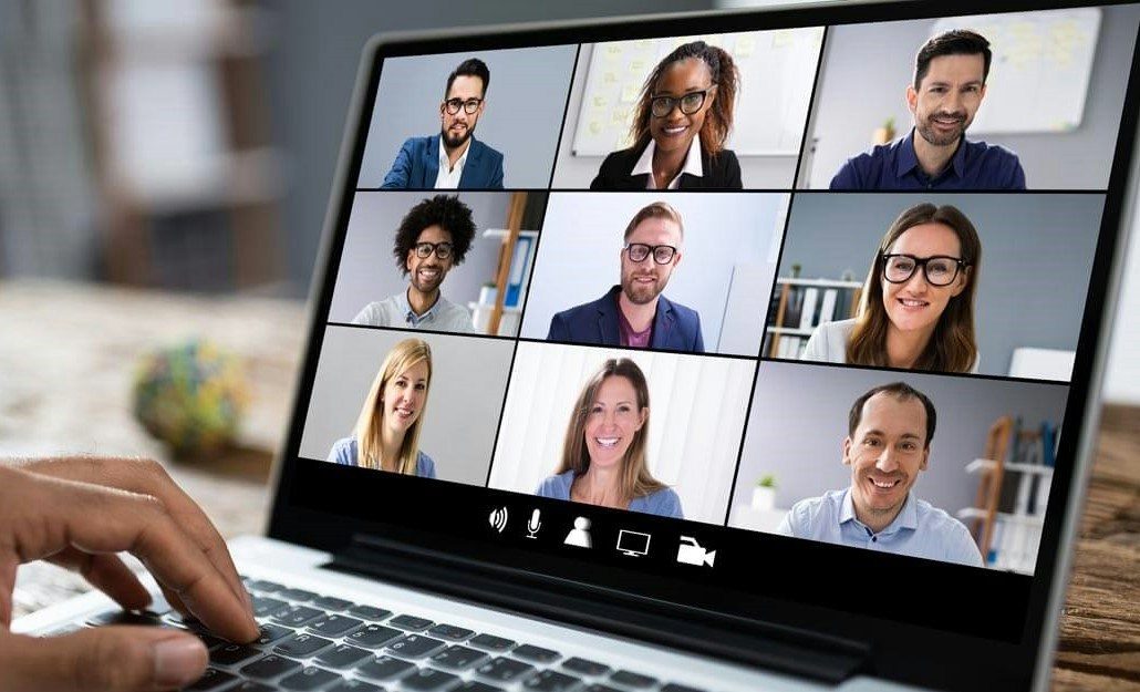 Video conferencing tool with faces displayed