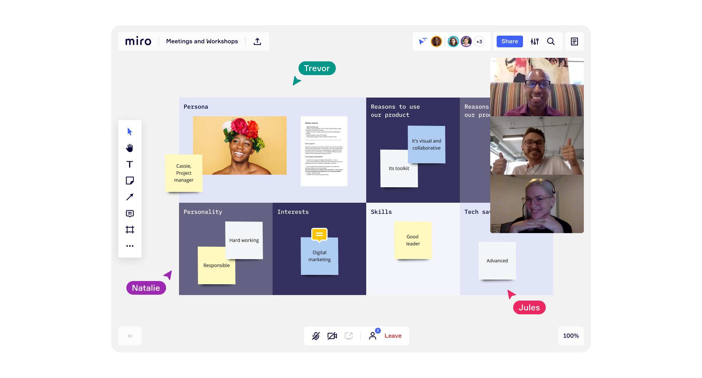 Host an interactive webinar with Miro’s collaborative features