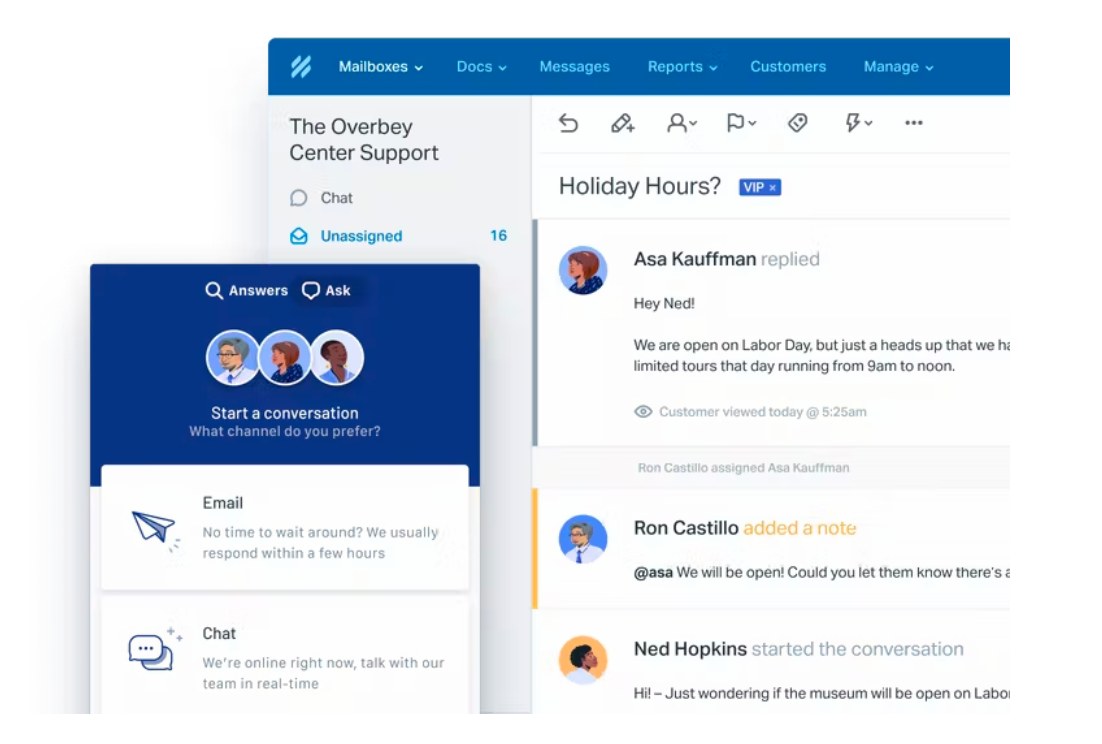 Help Scout’s Beacon chat enables you to connect with leads and resolve queries