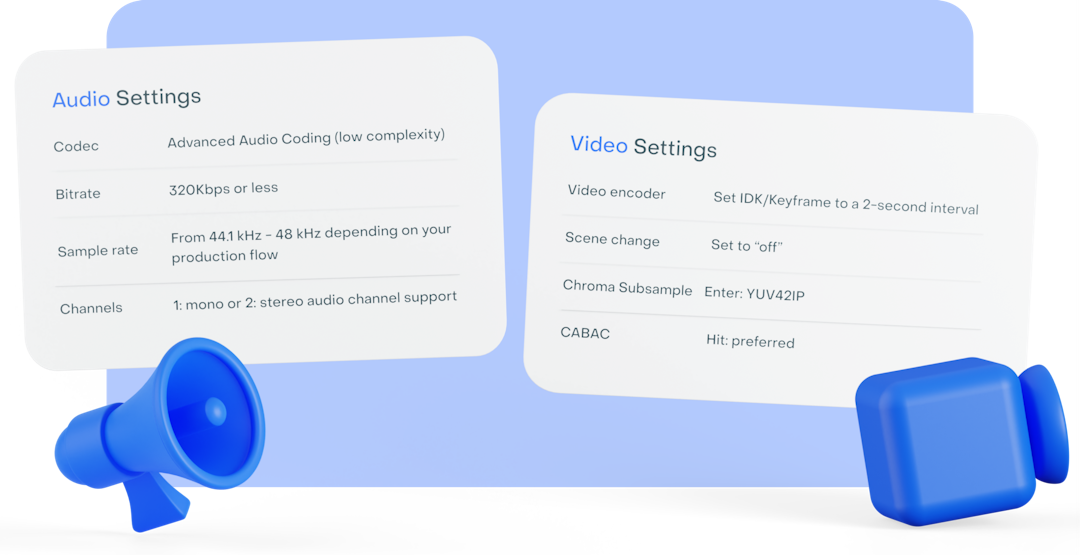 audio and video settings guide for webcast streaming