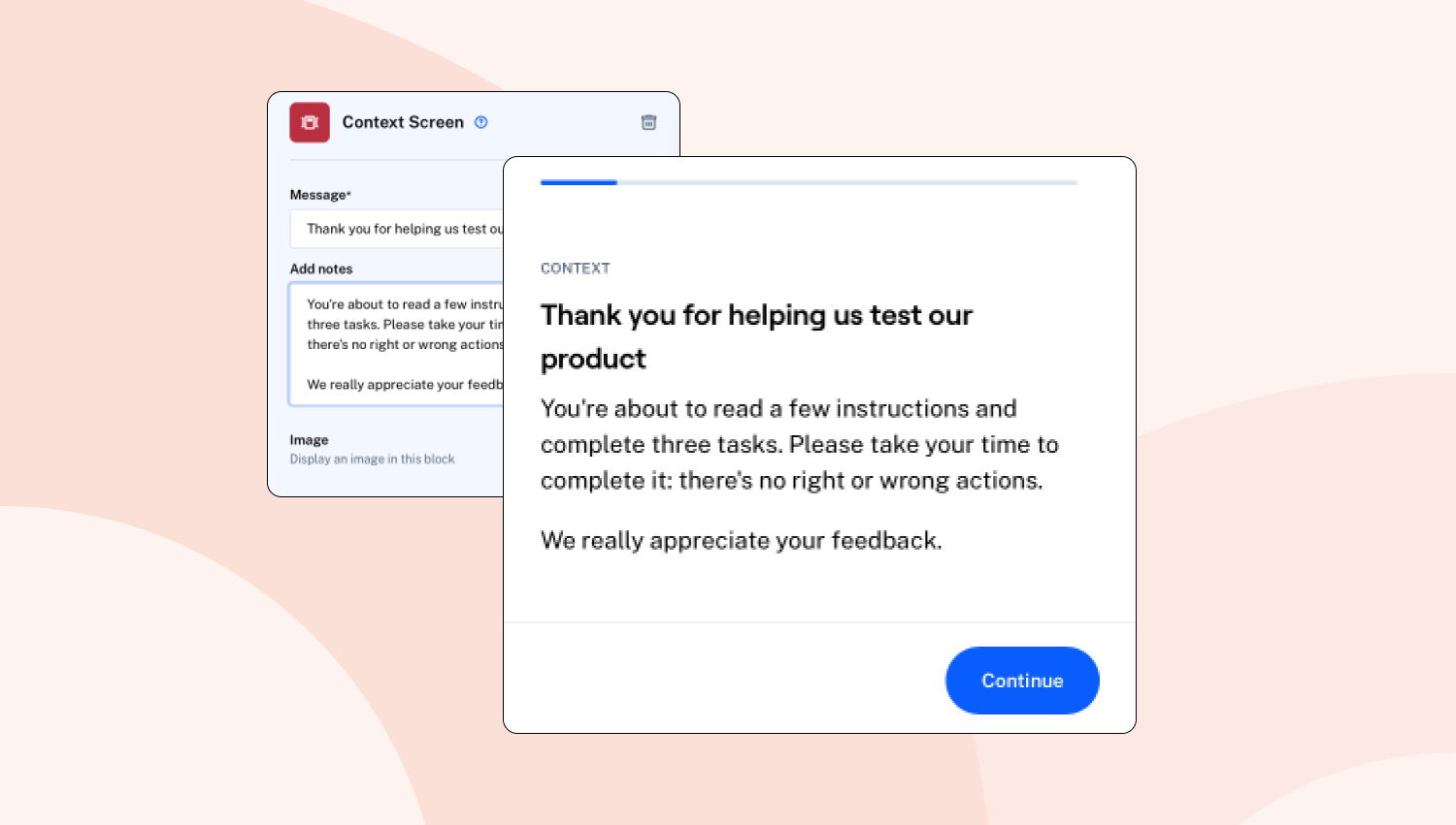 Maze user testing screen