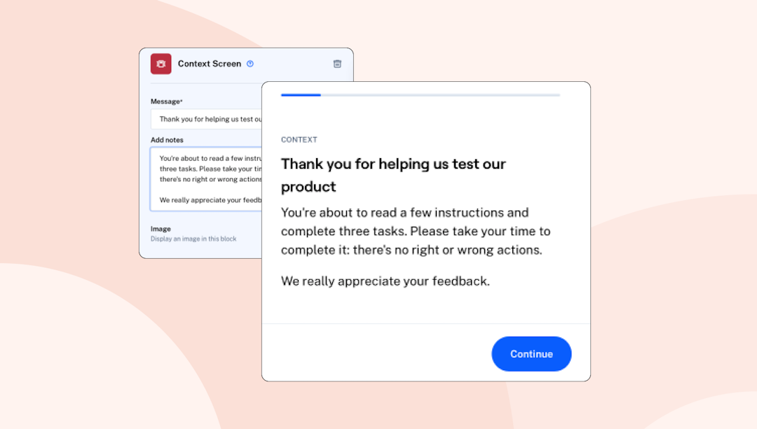 Maze user testing screen
