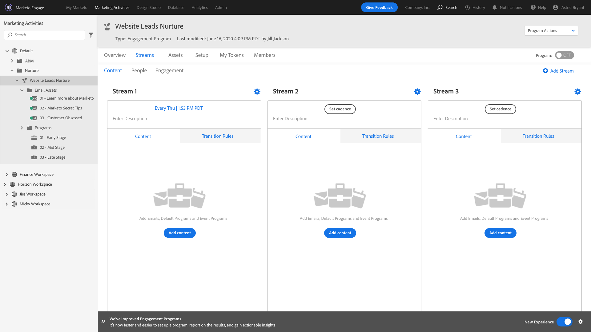 Personalized lead generation campaigns on vent marketing software Marketo