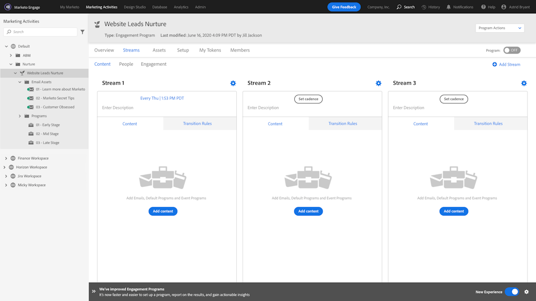 Personalized lead generation campaigns on vent marketing software Marketo