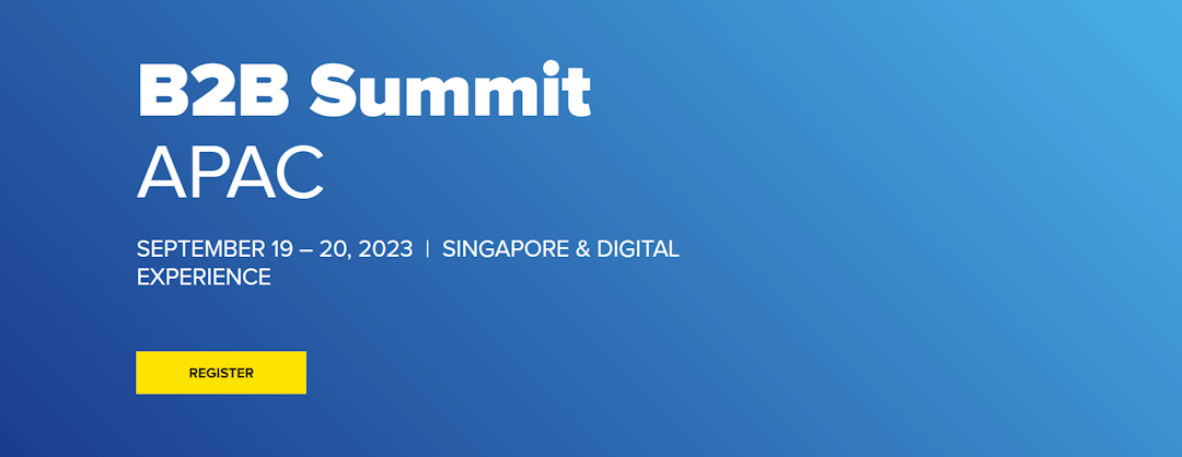 Hybrid event landing page for the Forrester 2023 B2B Summit.