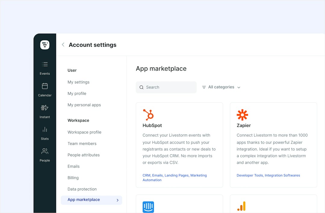 Livestorm integrations