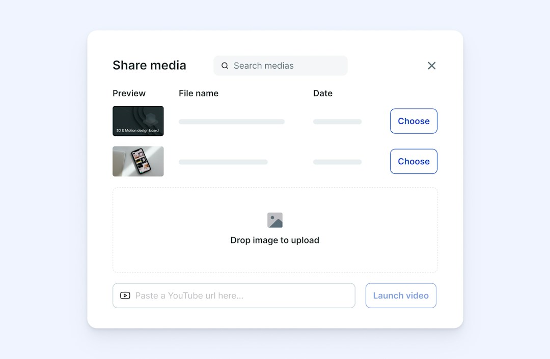 Livestorm share media feature