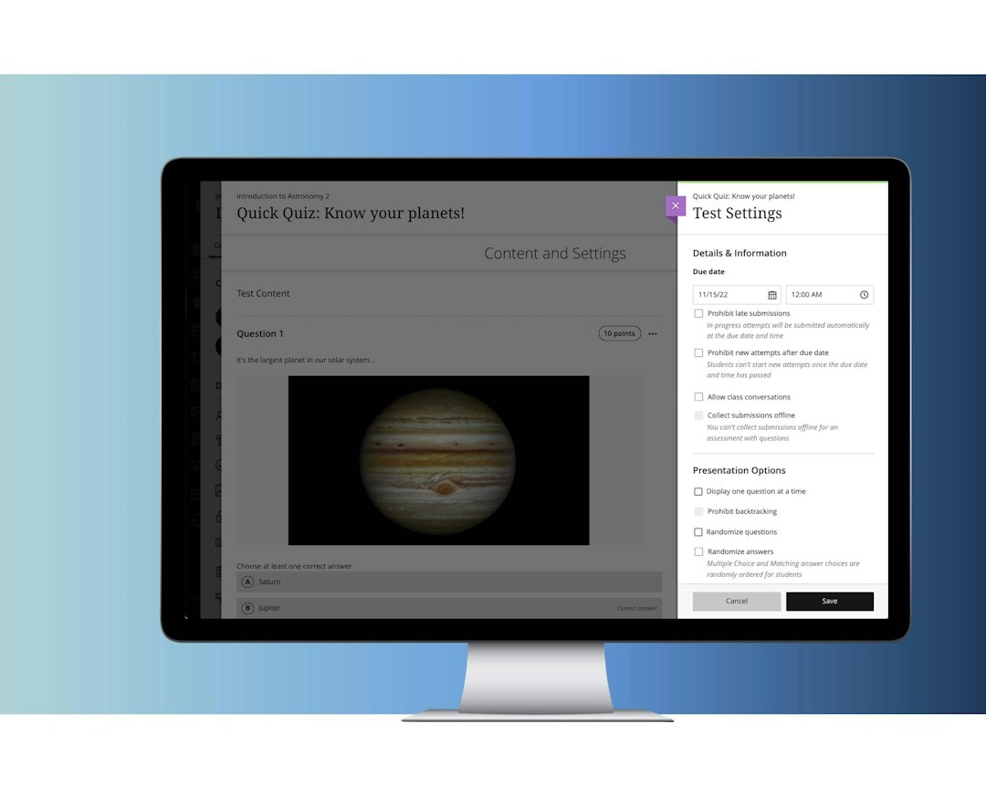 Customizable e-learning modules in Blackboard Learn LMS