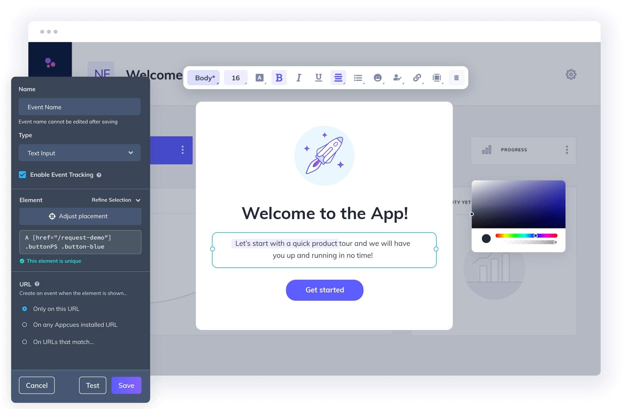 Appcues custom onboarding workflows