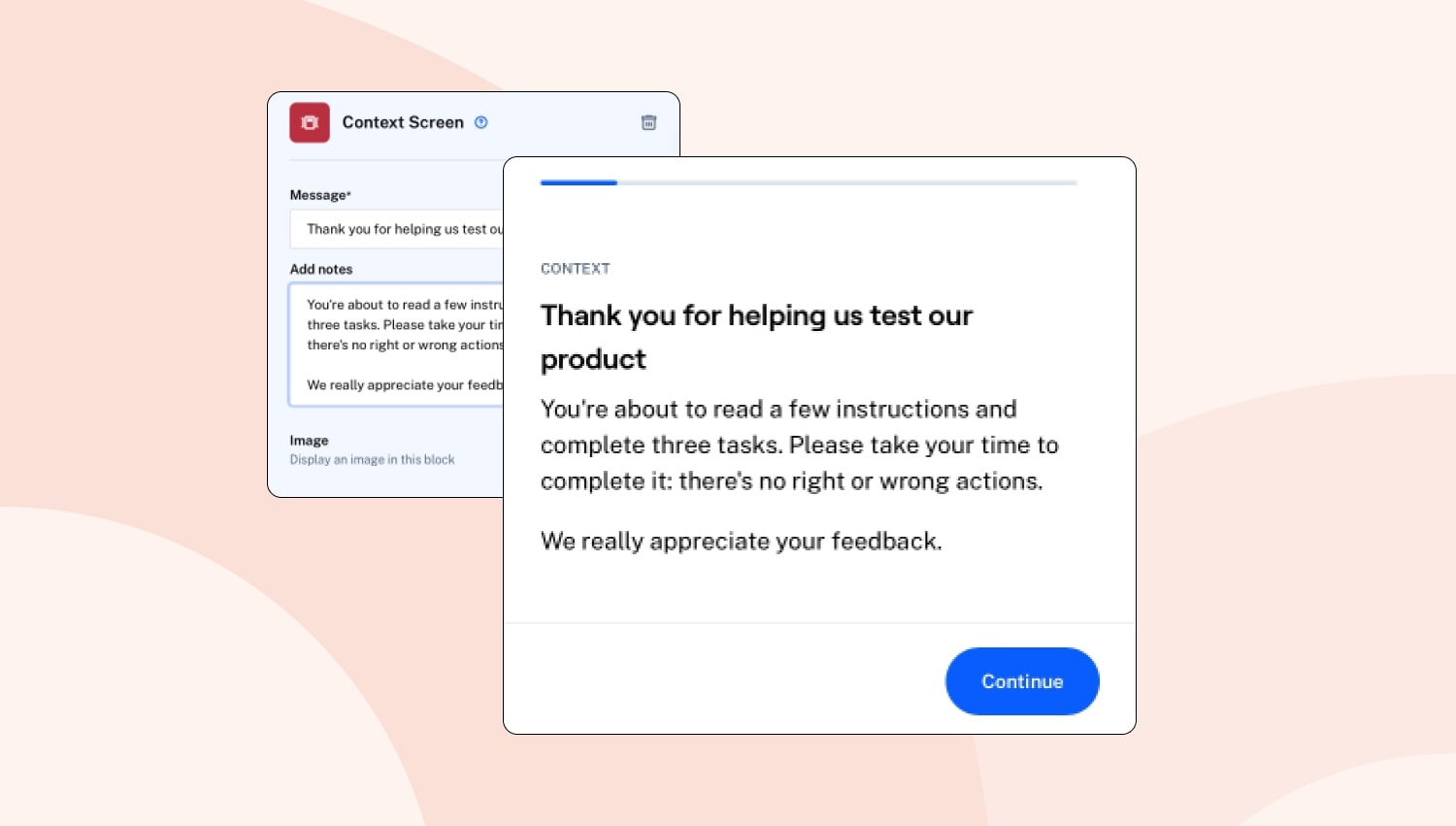 Maze user testing screen