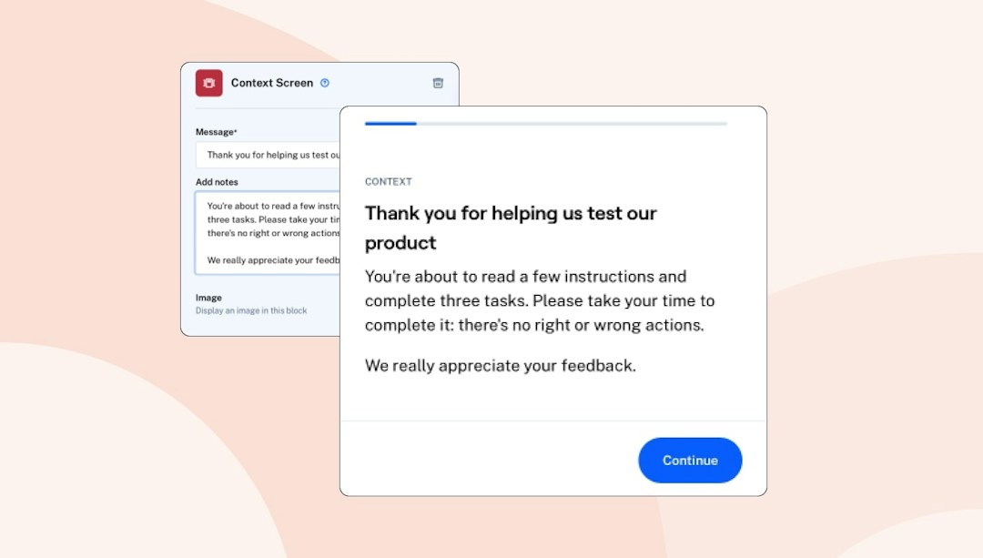 Maze user testing screen
