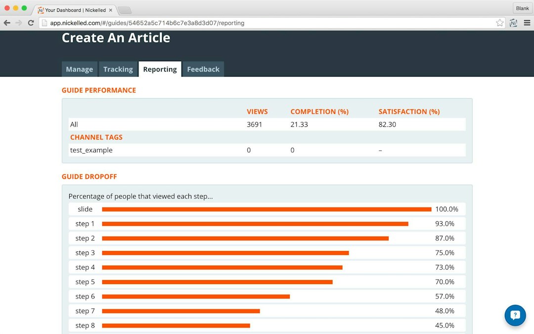 Nickelled user interaction analytics of your customer onboarding process