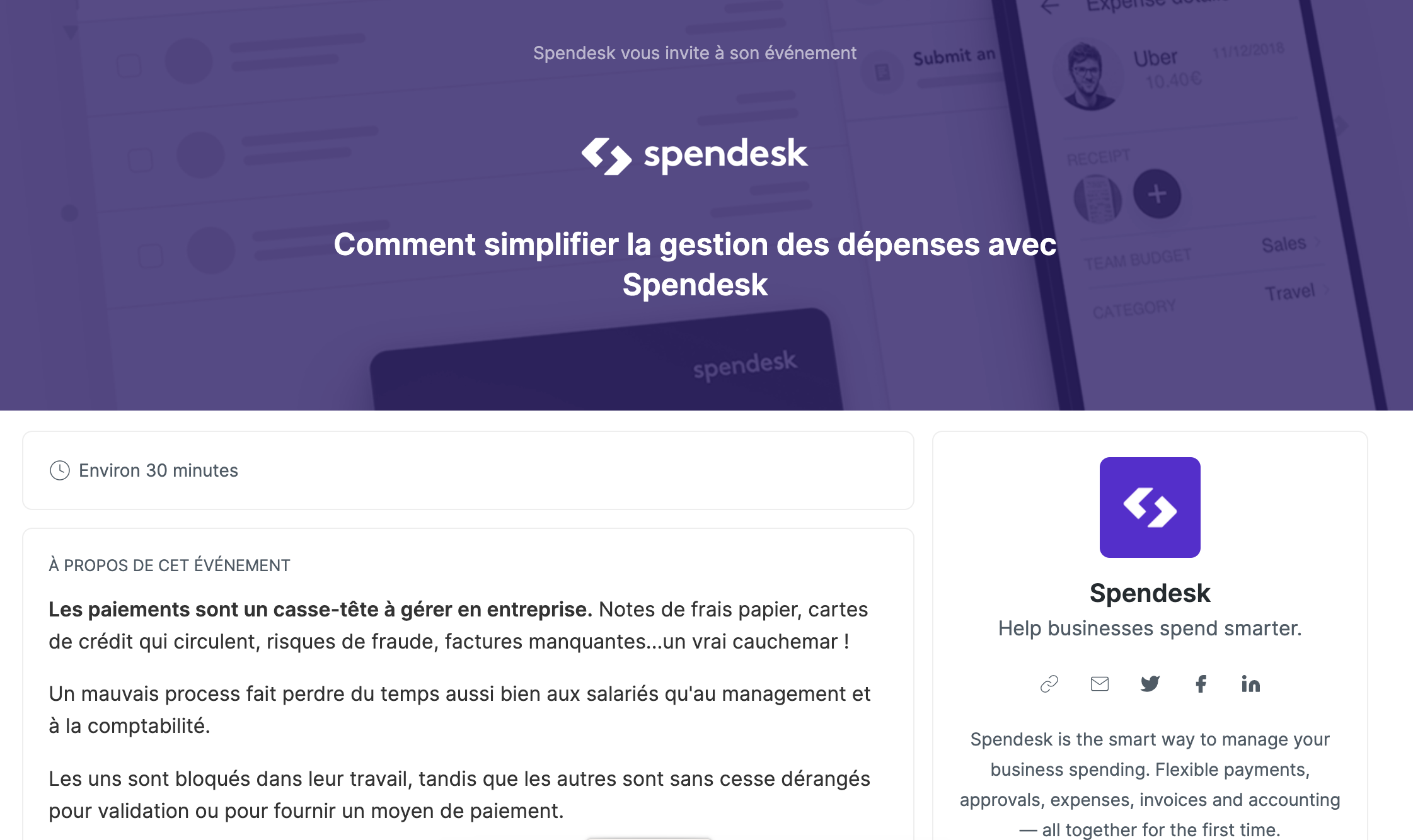 Spendesk webinar démo Livestorm