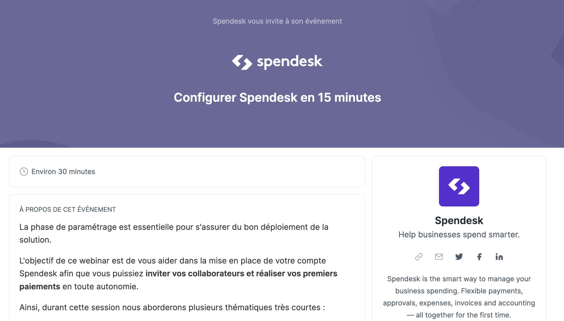 Session de formation client Spendesk Livestorm