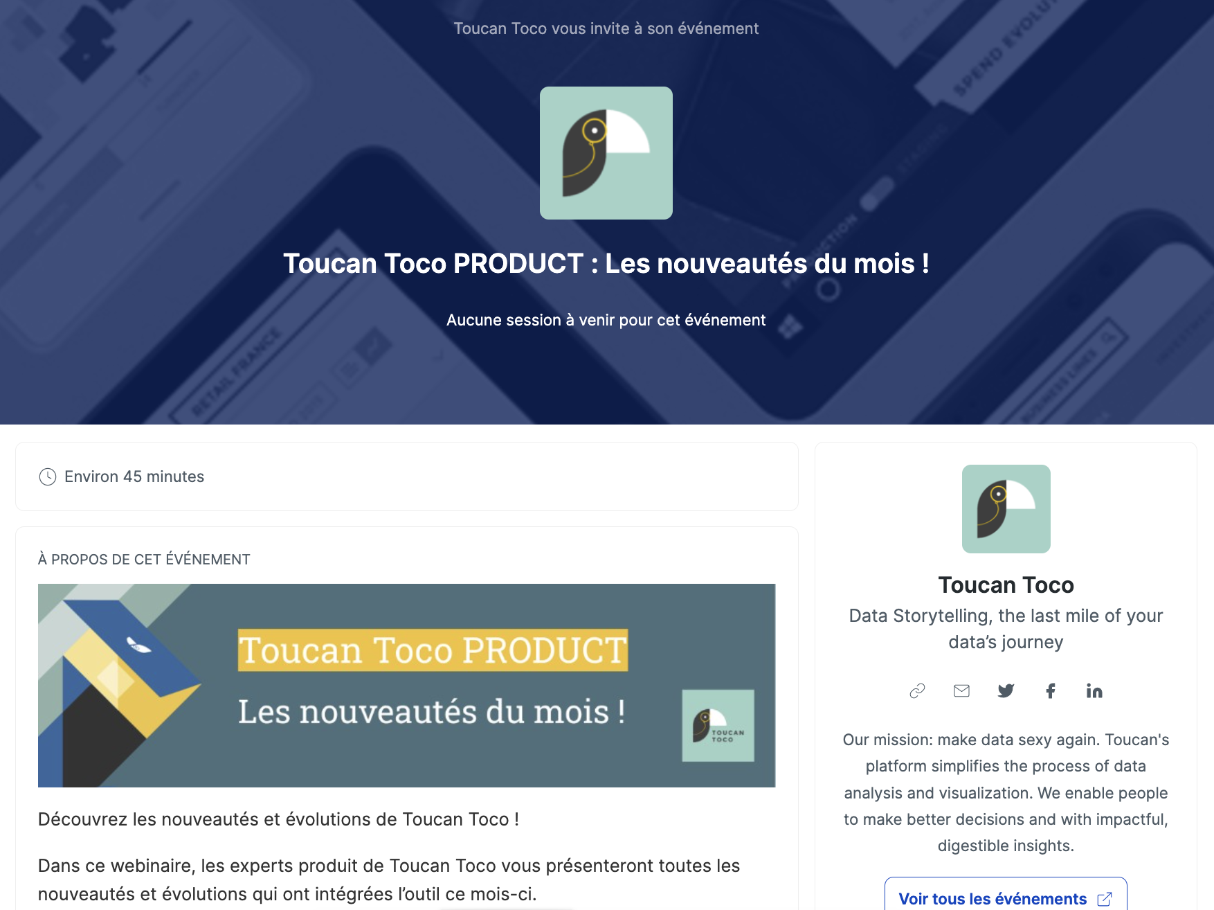 Toucan toco webinars lancement produit Livestorm
