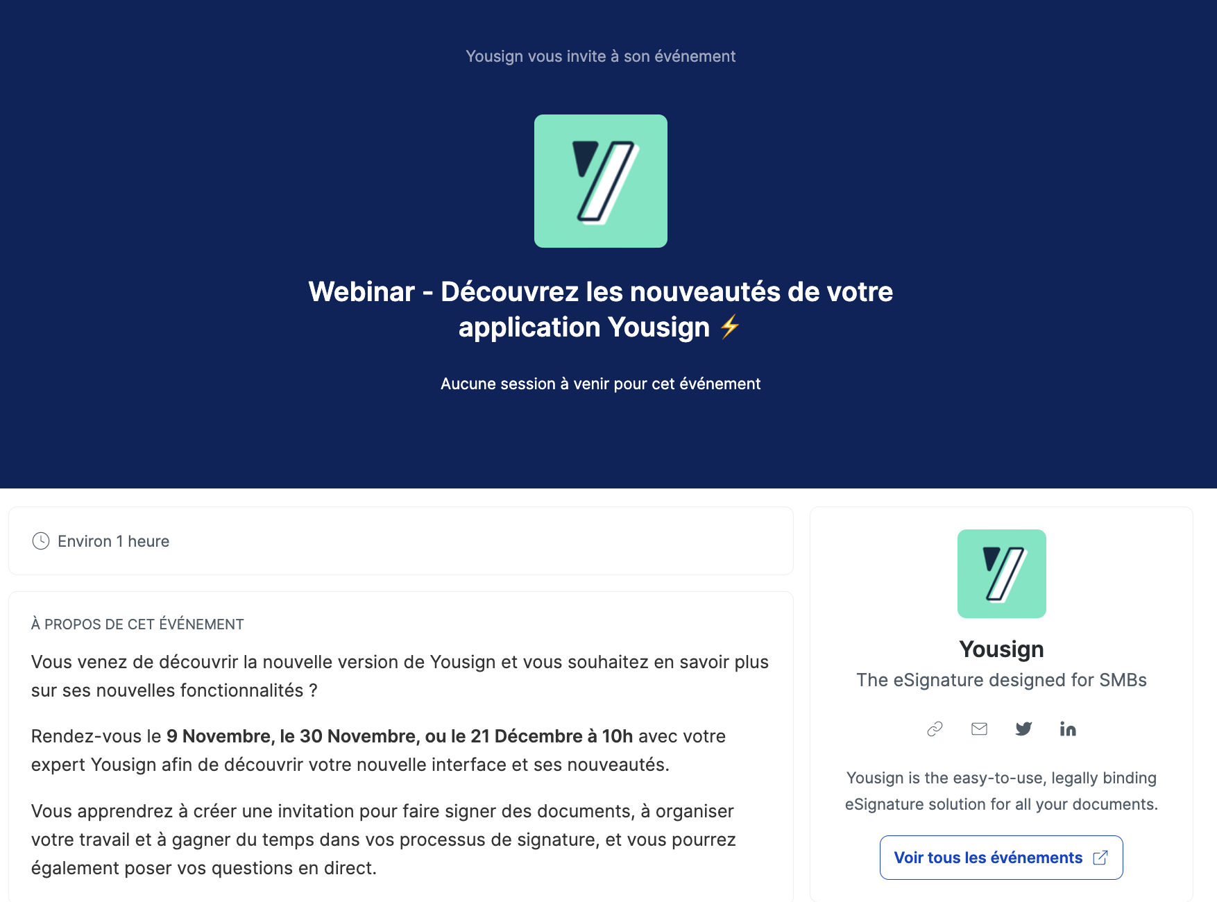 Webinar de lancement Yousign Livestorm