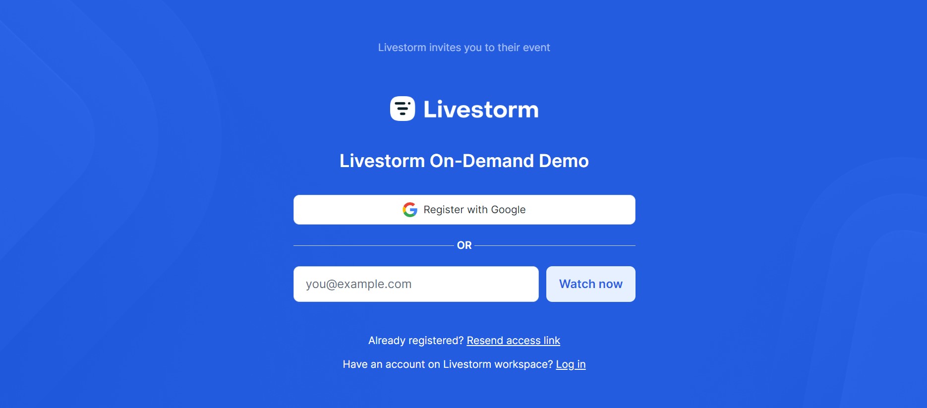 Livestorm on-demand demo gated page