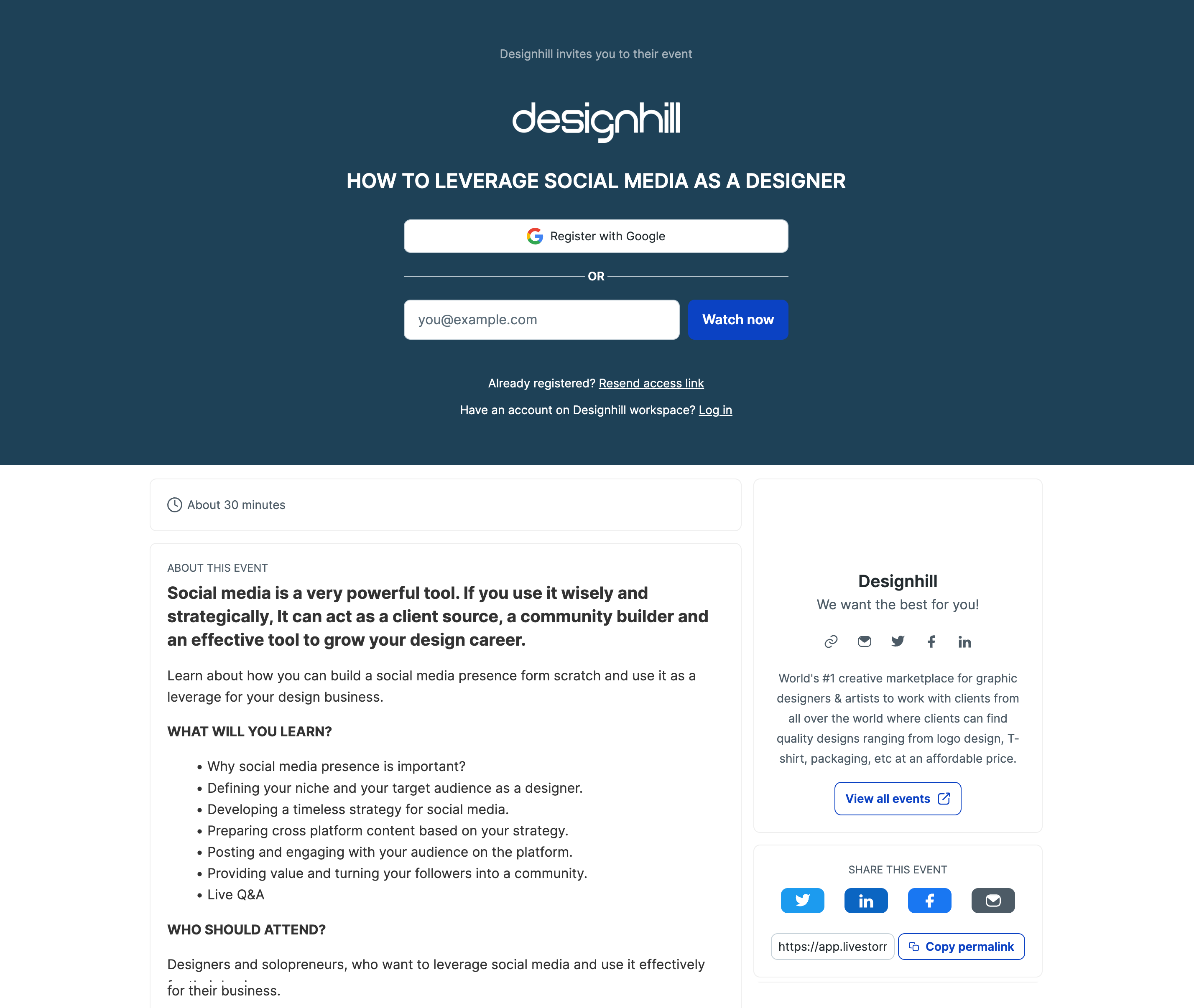 Designhill webinar