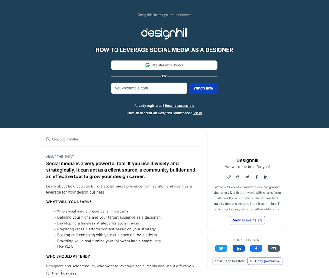 Designhill webinar