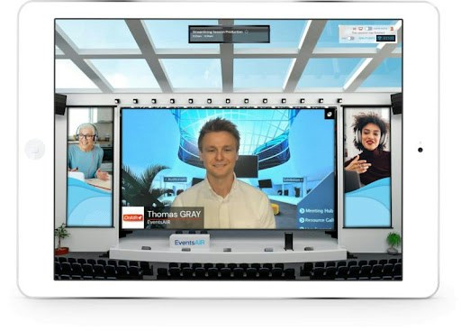 Screenshot der virtuellen Umgebung von EventsAir