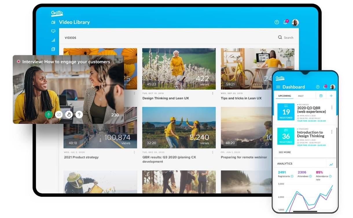 GoTo Webinar’s recorded events platform
