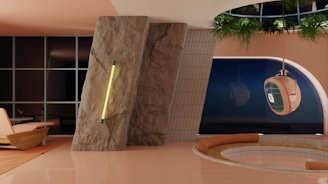 Sea view living room Daylight Background