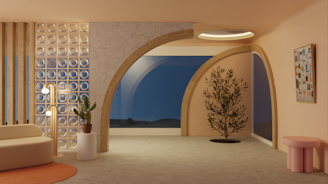 Dune view living room Daylight Background Night