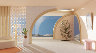 Dune view living room Daylight Background Night