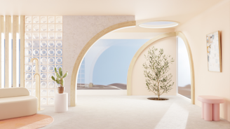 Sunny Dune view living room Daylight Background