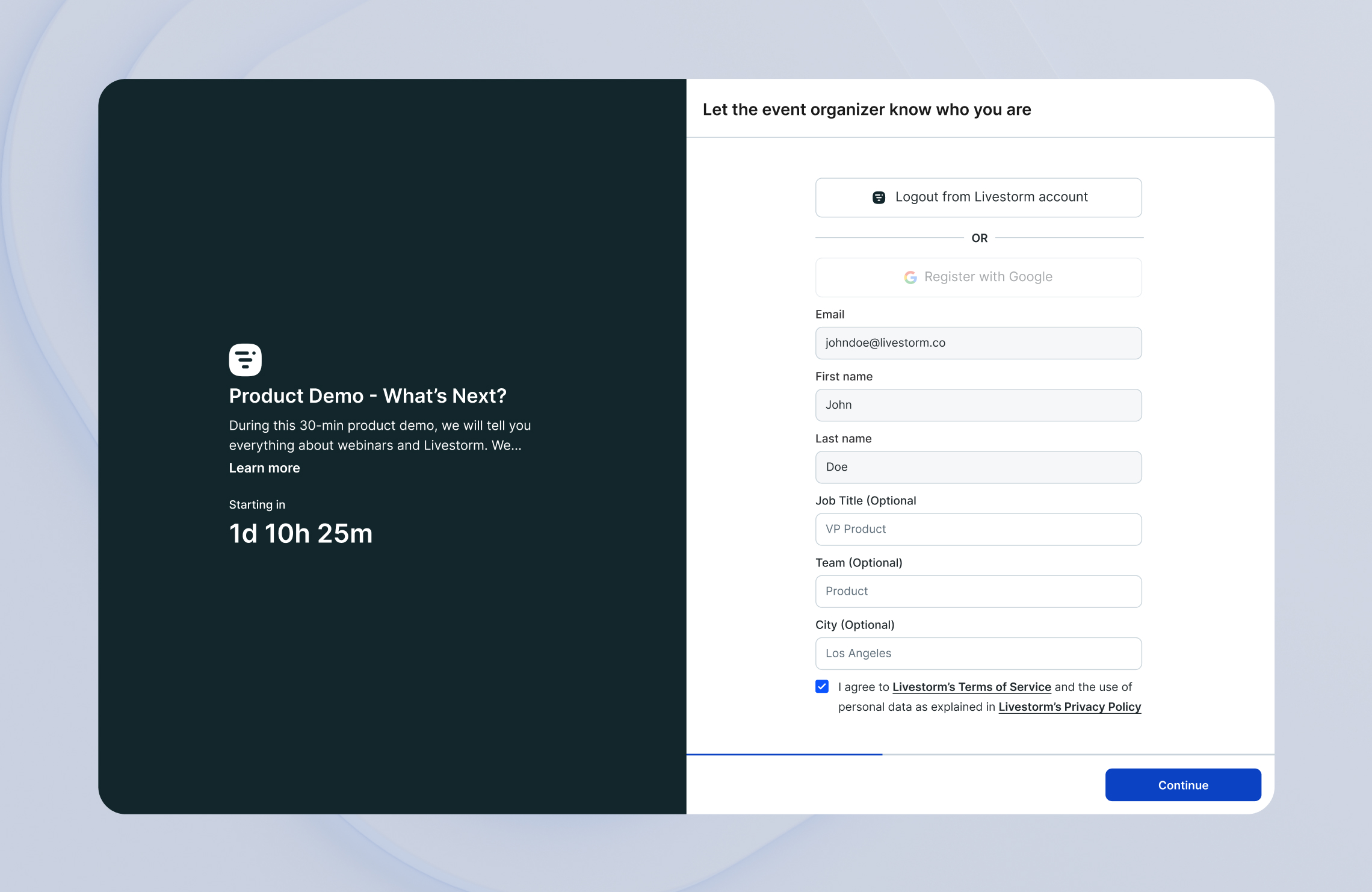 Webinar Promotion Embed Registration Form
