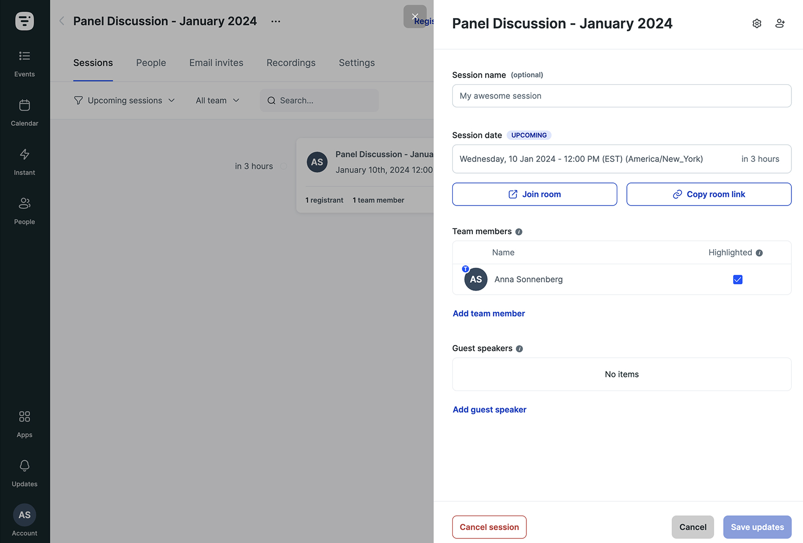 event cancellation workflow in Livestorm