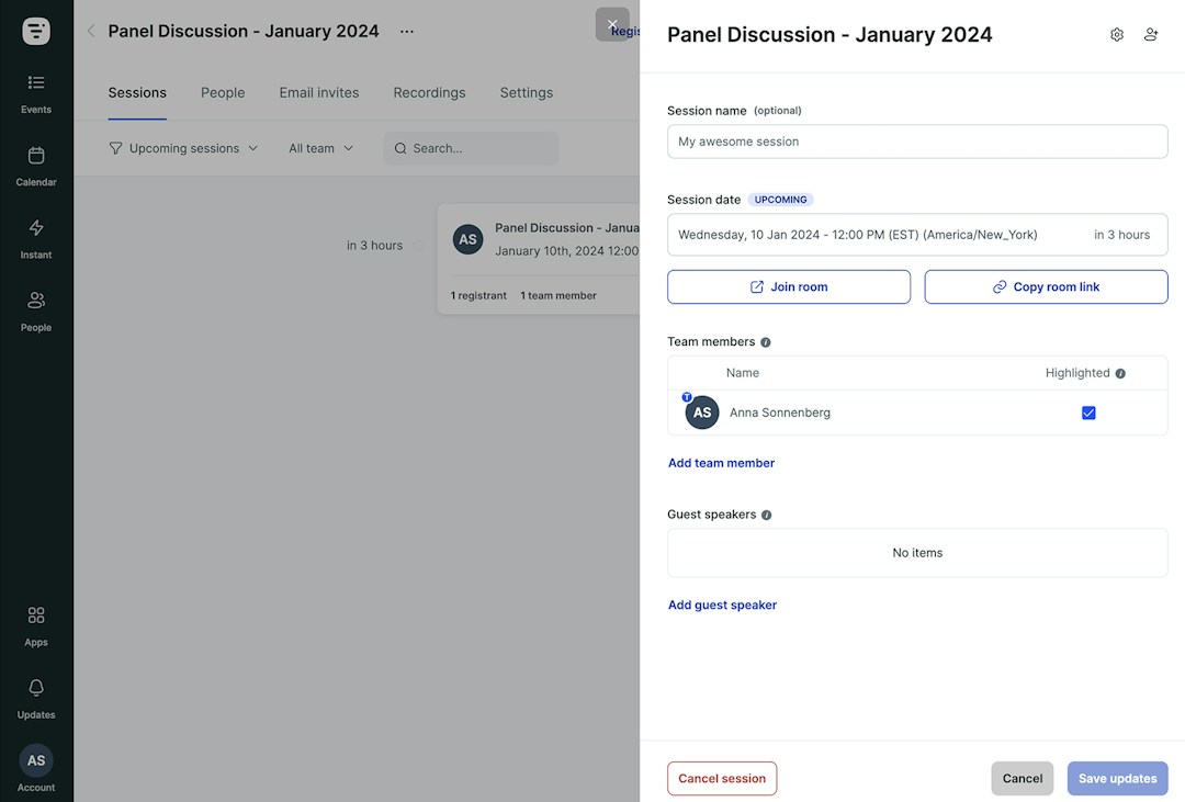 event cancellation workflow in Livestorm