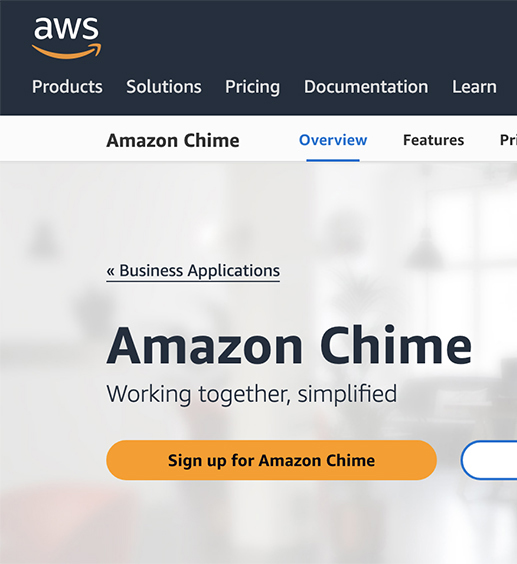 Amazon Chime video conferencing