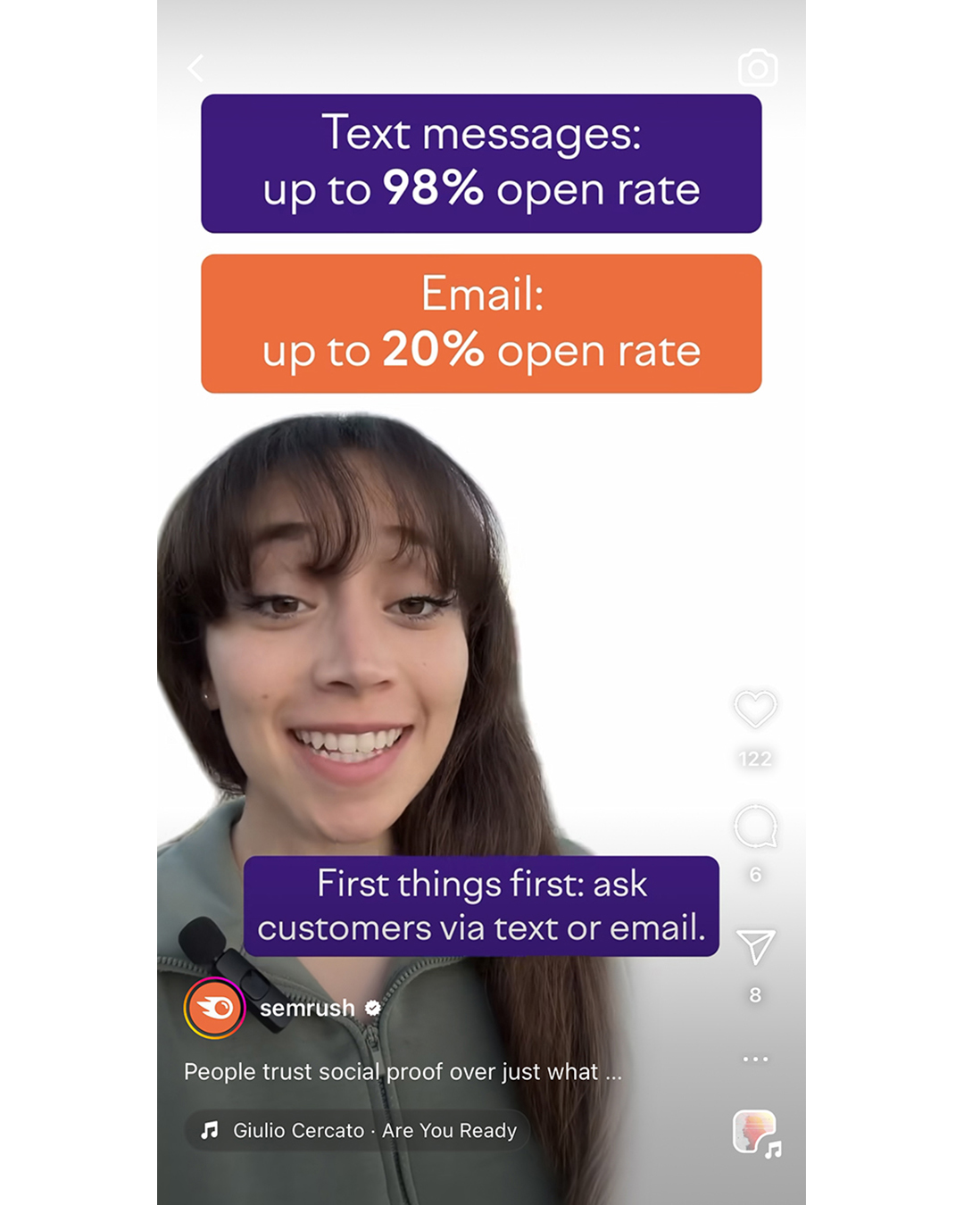 Semrush Instagram video marketing example